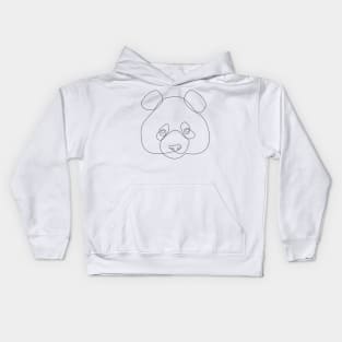 One Line Panda Kids Hoodie